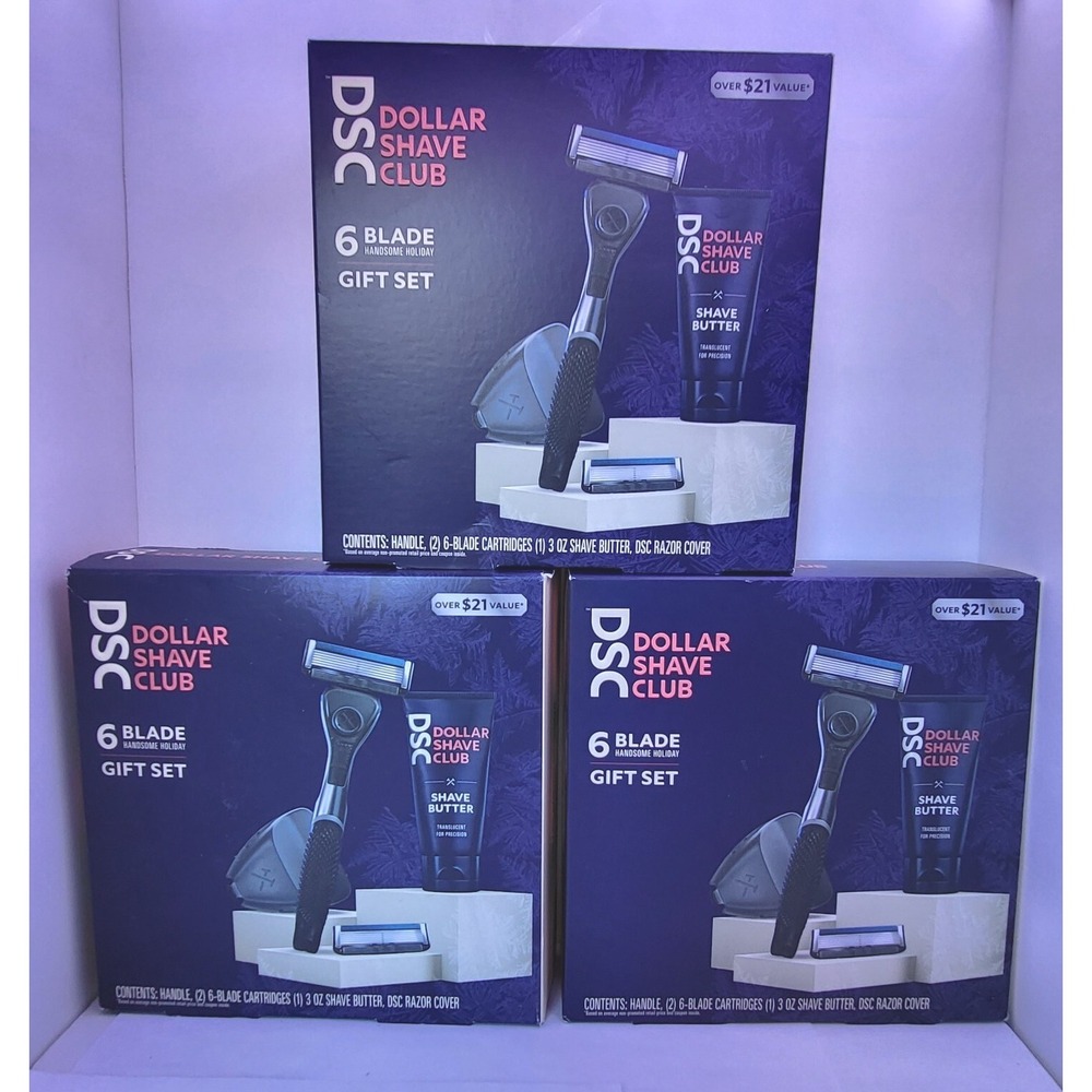 Dollar Shave Club Gift Set 2 - 6 Blade Cartridge & 1 - 3oz Shave Butter Lot of 3